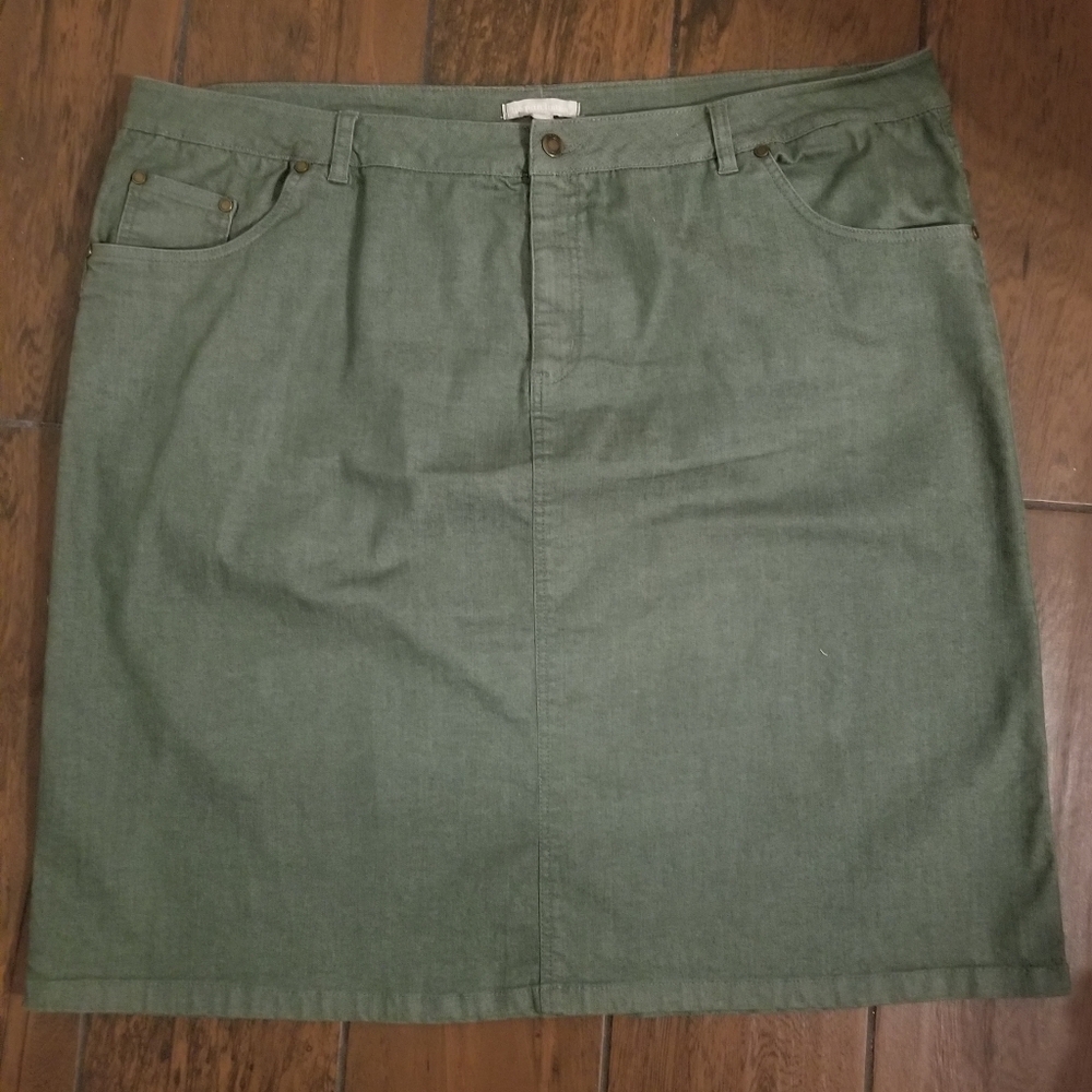 Woman Within 26W Skirt American Apparel Green Pencil Skirt